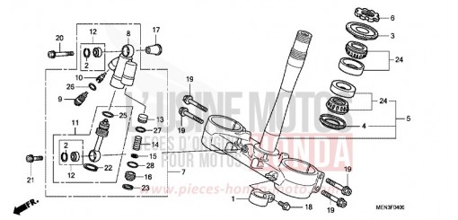 TIGE DE DIRECTION CRF450RC de 2012